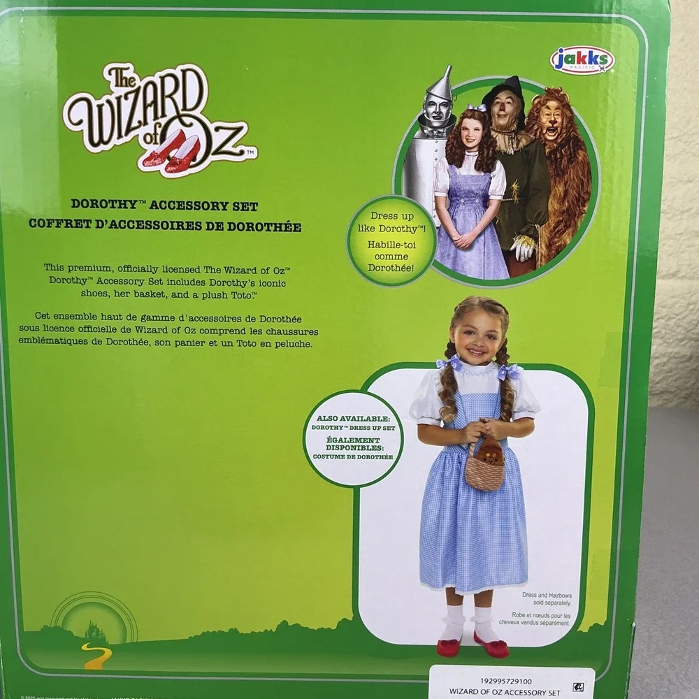 Jakks‎ Pacific The Wizard Of Oz Dorothy Dress 4-6X Shoes, Toto, & Basket 3+ NEW